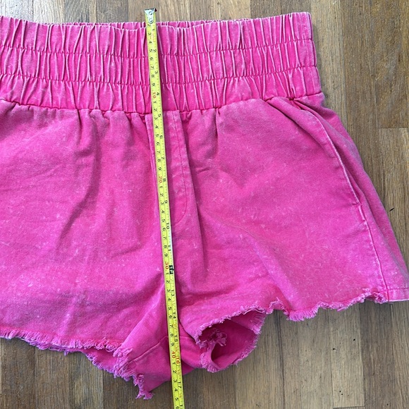 New In | Women’s pink, high waisted, thick banded shorts - Picture 13 of 16